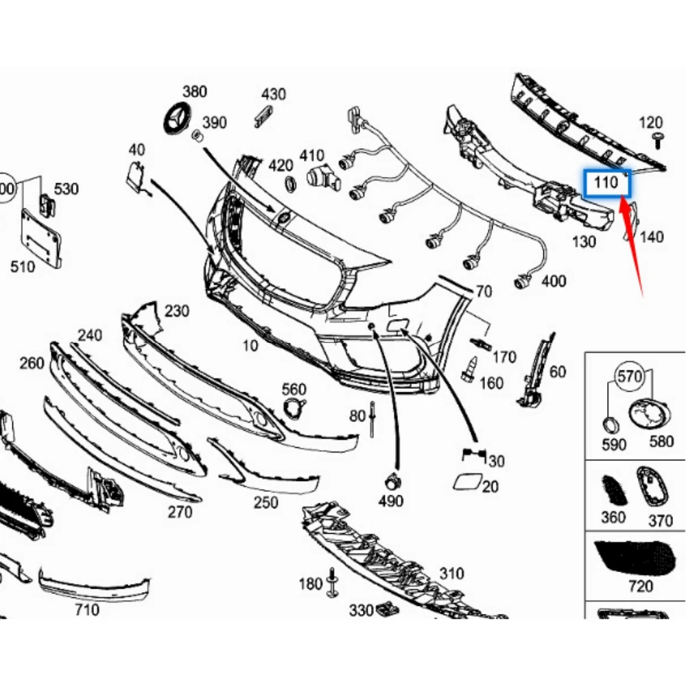 Front bumper bracket For Mercedes Benz GLA-Class W156 OEM 1568850465