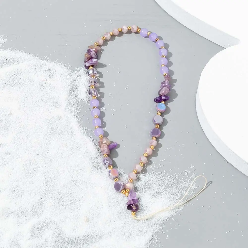 

Anti-Lost Rope Hanging Cord Gravel Bead Crystal Stone Beads Lanyard Letter Beads Chain Mobile Phone Strap Cell Phone Lanyard