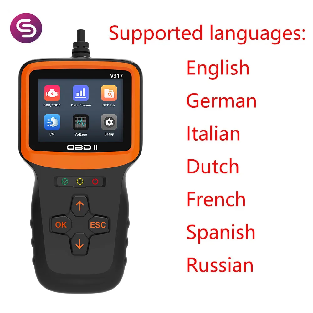 

V317 OBD2 Scanner Auto Check Car Engine Clear Fault Code Reader Automotive Diagnostic Scan Tester Tools OBDII/EOBD Scan Tool