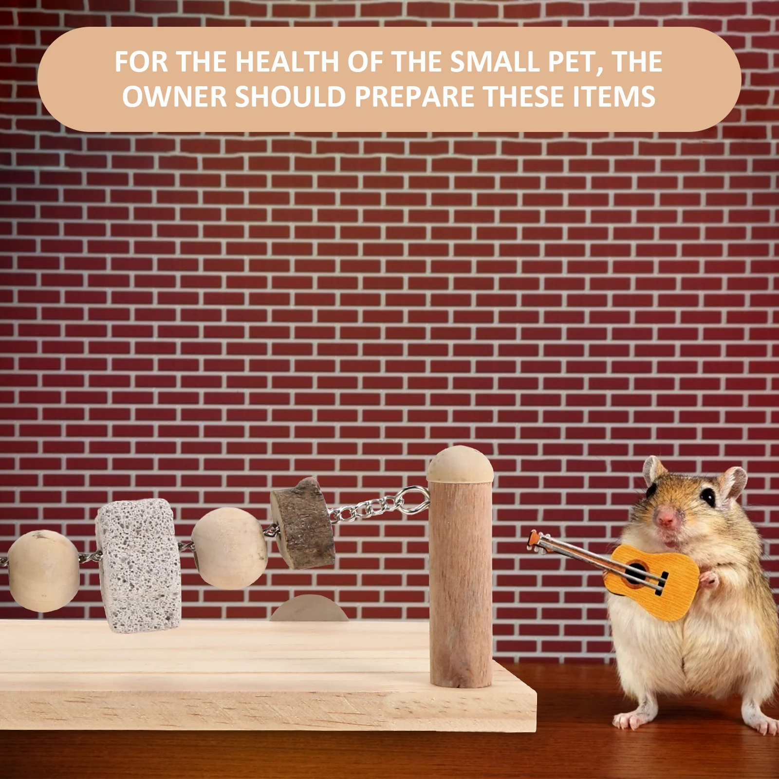 

1Set Chewing Playthings Hamster Molar Grinding Stone Safe Durable for Small Pets Like Guinea Parrot