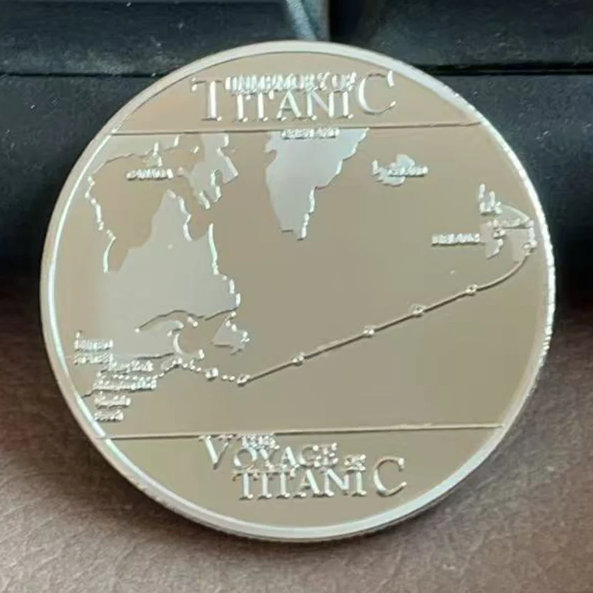 1912 The Voyage Titanic Ship and Travel Map Coin Rms Commemorative Bar/Coin Tragedy Of The Titanic