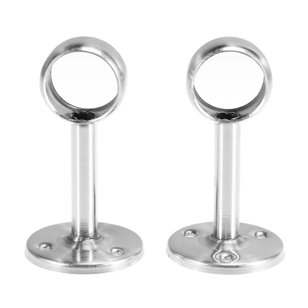 

6Pcs Closet Rod Hanger Premium Stainless Steel Wardrobe Tube Bracket for Home Towel Bar Clothes Hanging Installation