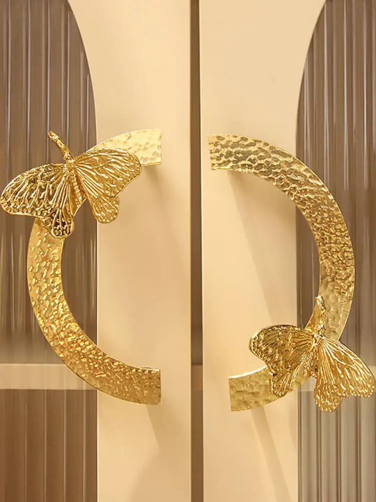 

BCD-French Light Luxury Cabinet Pulls Door Handle Hammer Brass Wardrobe Door Drawer Semicircular Handle Furniture Hardware