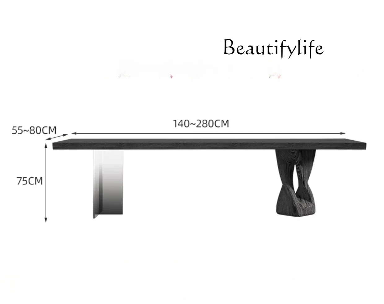 X36 Japanese-style Wabi-sabi Wind Simple Solid Wood Desk Acrylic Design Tea Table