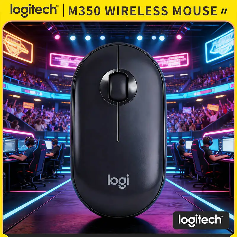 

Logitech M350 Pebble Silent Mouse - 90% Quieter, 77g Lightweight, USB Receiver, 10m Range, Travel Work Use Perfect