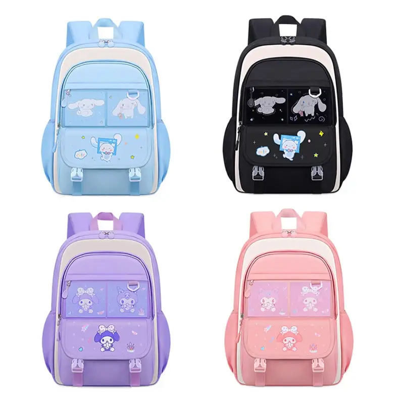 

Sanrioed Anime Kuromi My Melody Cinnamoroll Large Capacity Backpack Cute Children Schoolbag Cartoon Student Shoulder Bag Gift