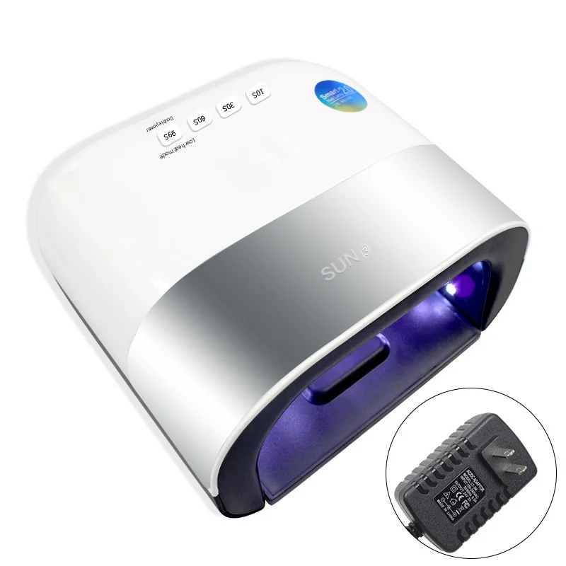 مصباح مانيكير لاسلكي LED بالأشعة فوق البنفسجية، مصباح الأشعة فوق البنفسجية لأصابع القدم الذكية ومؤقت الأظافر ومستشعر الأظافر مع الإعدادات