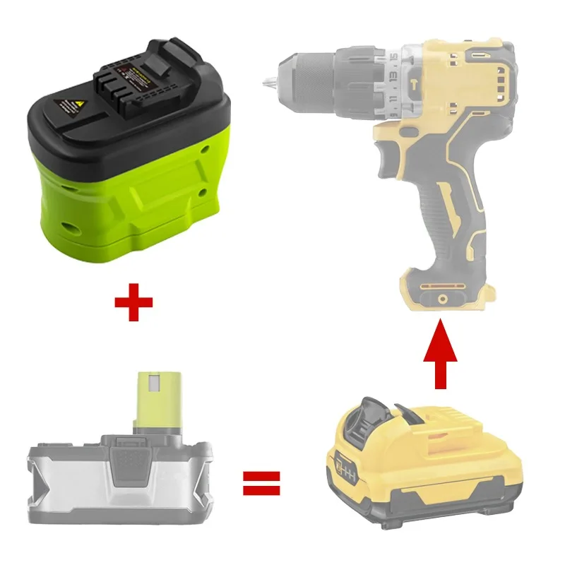 

RYB18DW12 Battery Adapter Converter for Ryobi 18V Li-ion Battery Convert To for DeWalt 12V Battery for DeWalt 12V 10.8V Tools
