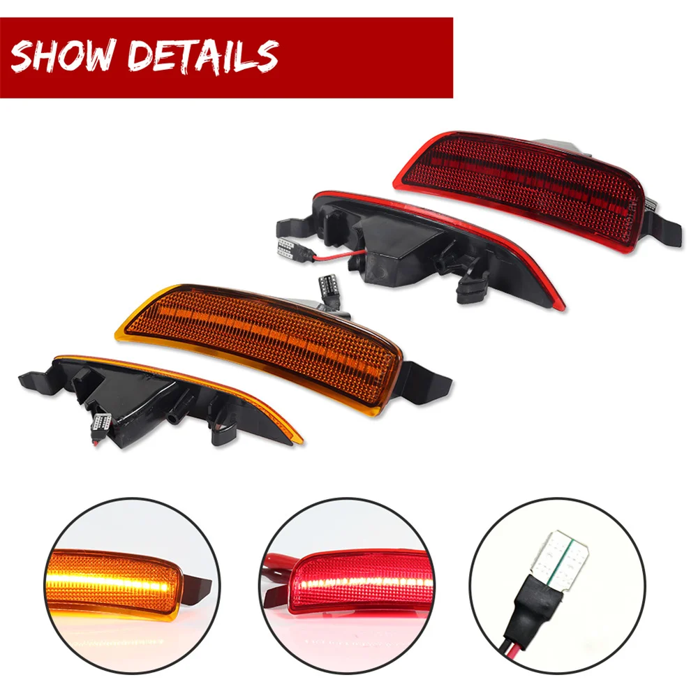 For Mazda MX-5 Miata 2016-2023 Car Front / Rear Fender Side Marker Turn Signal Lights Parking Lights Amber / Red / White LED 12V