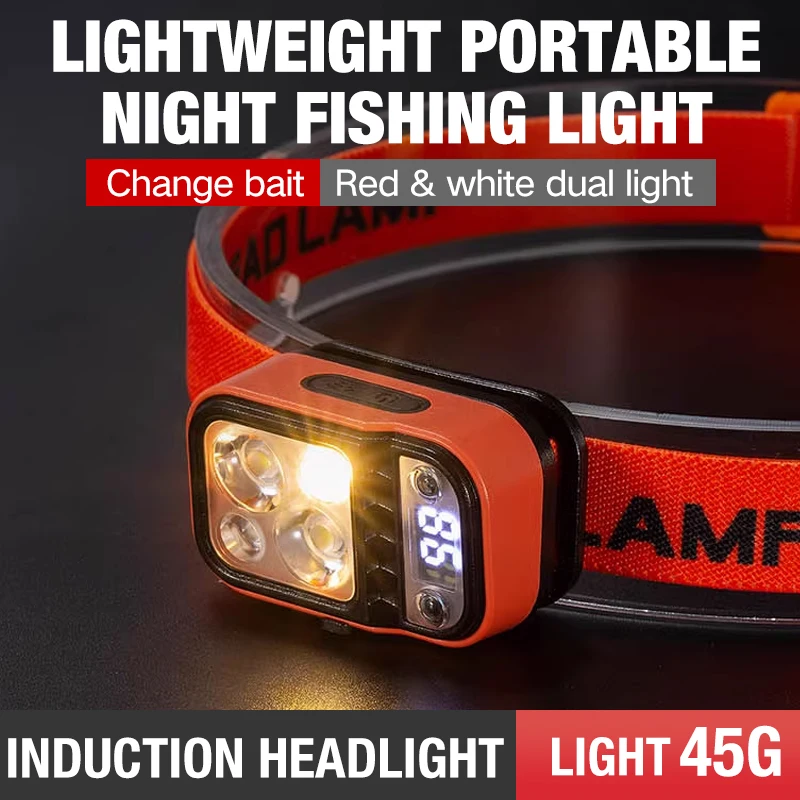 Lightweight Induction LED Headlamp USB Rechargeable Headlight Working light Runing lights for Riding Camping Hiking Headlamp