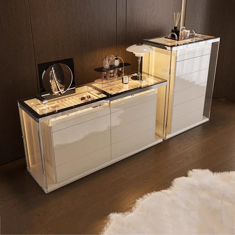 

Light luxury eight-bucket cabinet cloakroom jewelry storage jewelry cabinet