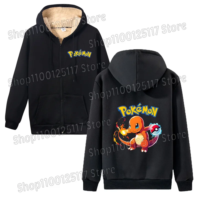 بوكيمون زمم سترة هوديي النساء الرجال الصوف معطف دافئ الشتاء مقنعين البلوز السراويل الرياضية ملابس خارجية الكبار جاكيتات الملابس