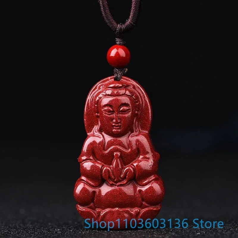 

High-content Belly Maitreya Buddha Smiling Buddha Pendant Pure Natural Cinnabar Emperor Cinnabar Necklace Pendant