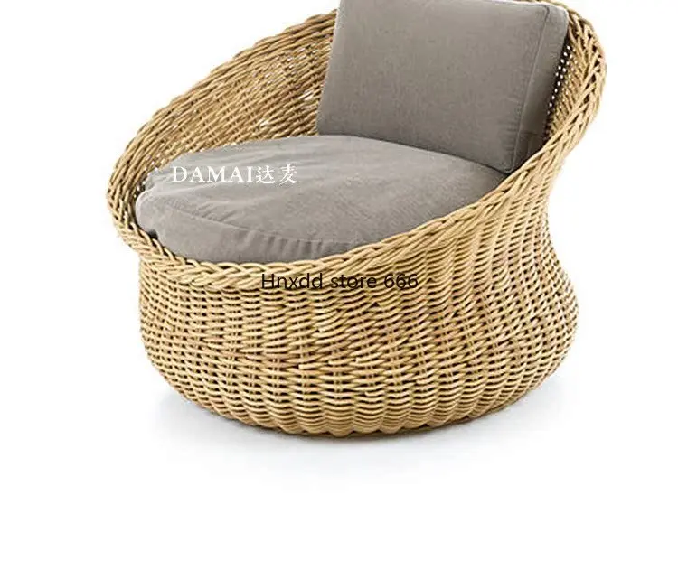 Outdoor rattan chair sofa creative balcony lazy leisure sofa chair