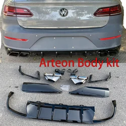 For VW Arteon Rear Diffuser Body Kit 2018 2019 2020 2021 2022 2023 Arteon Rear Bumper Four Exhausts Diffuser Car Accessories