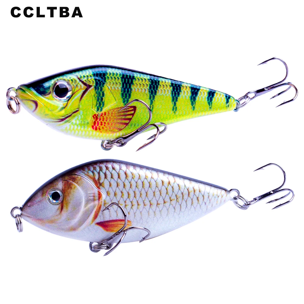 CCLTBA Glider Jerkbait 7cm/7.5cm Hard Baits Fishing Lures Plastic Artificial Wobblers Rattle Lure Pike Bass Fishing Jerk Tackle