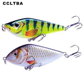 CCLTBA-Glider Jerkbait Fishing Lures, iscas de plástico rígido, Wobblers artificiais, chocalho Lure, Pike Bass Fishing, Jerk Tackle, 7cm, 7,5 cm