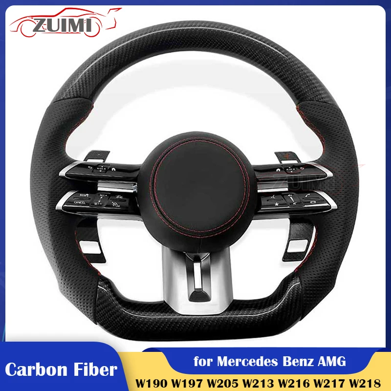 

Carbon Fiber Car Steering Wheel for Mercedes-Benz AMG GT W190 W197 W205 W213 W216 W217 W218 W222 W253 W257 W463 W464 GLE G63W117