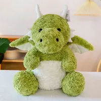 20CM Cute Little Dragon Plush Toy Super Soft Long Curly Solid Color Mythical Dinosaur Doll To Friends Birthday Initiative Gift