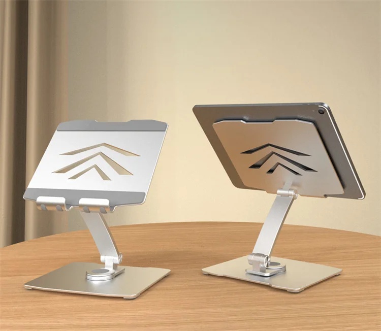 2026 Trending 360 Swivel Aluminum Tablet Holder Foldable Ergonomic Cooling Universal Desktop Mount