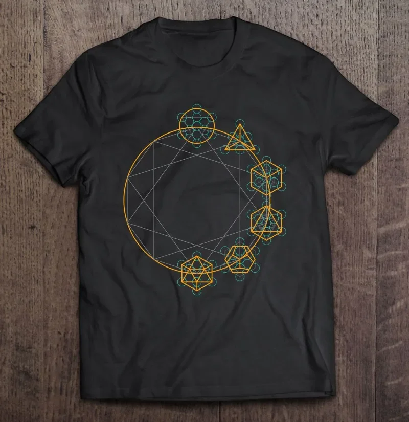 Platonic Solids - Sacred Geometry Festival Oversized T-Shirt Oversized T-Shirt Oversized T Shirt Men\'s T-Shirts Tshirt T-Shirt