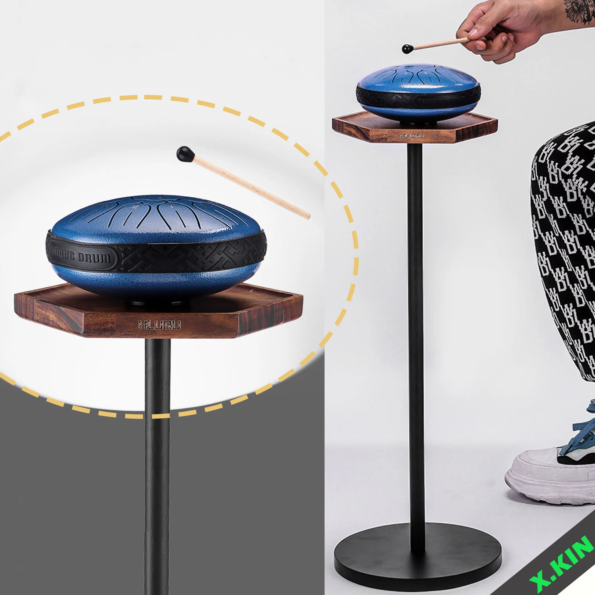 

Sturdy & Portable Handpan Stand (5.5/6/8 Inch), Detachable Drum Holder for Professional Playing