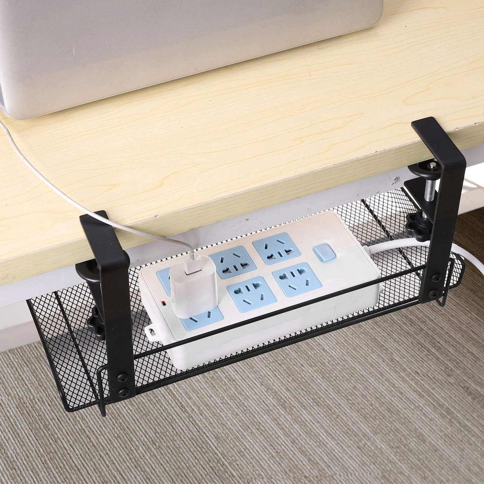 Under Desk Cable Organizer Metal Desk Cable Management Cable Holder for Home Metal Cable Tray Basket for Desk Accessories