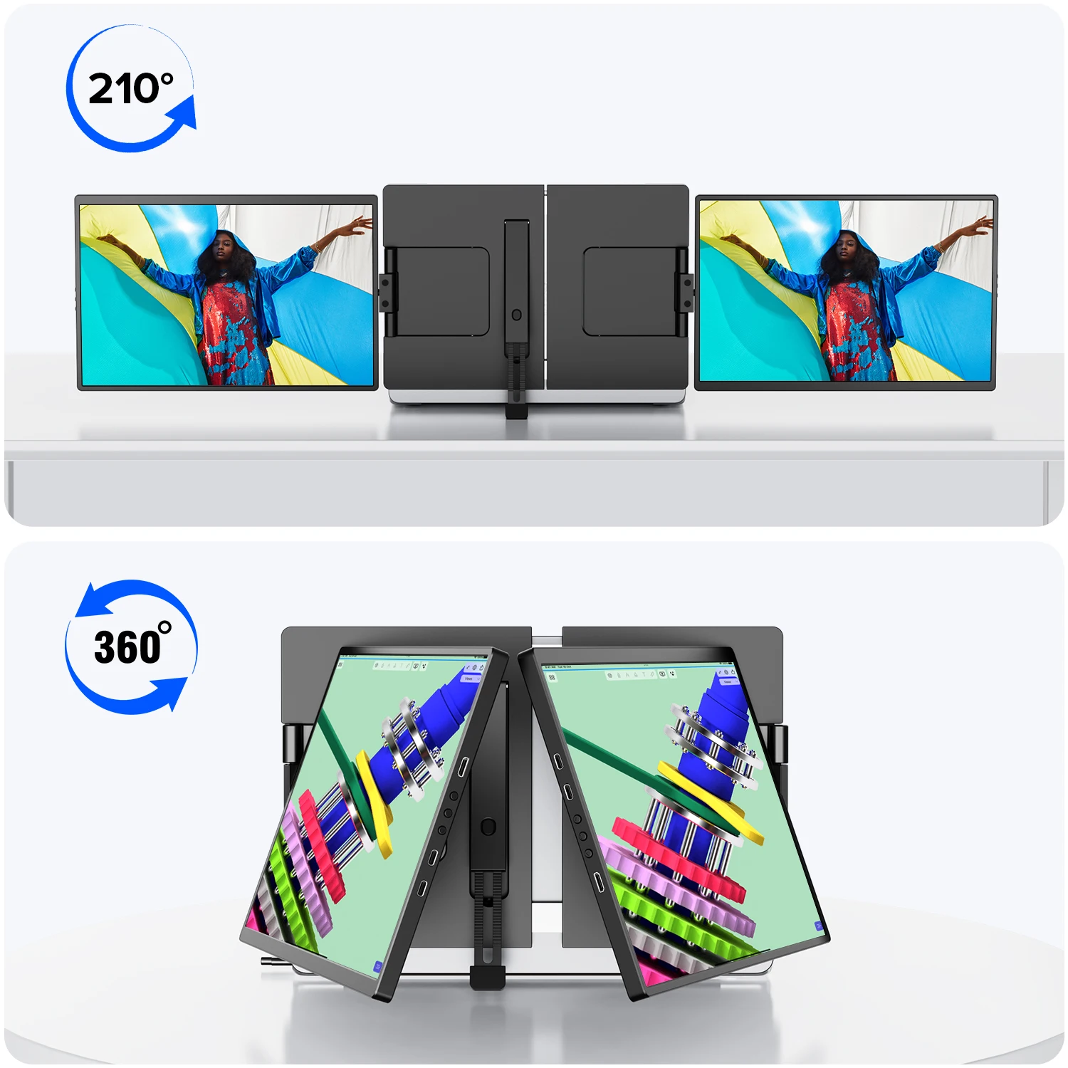 Imagem -05 - Uperfect Extensor de Tela de Laptop de 14 2160 1440p Ips Monitor de Tela Dupla Usb c Hdmi Triplo Monitor Portátil para Laptops de 13 a 173 Windows Mac Chrome