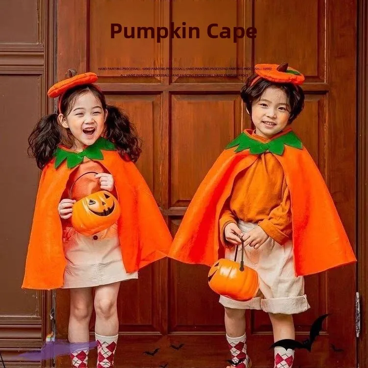 loween Costume per bambini Abiti lunghi per cosplay Zucca Ragazzo Ragazza Vestito Bambino Asilo nido Abito da ragazzo Fibra di poliestere