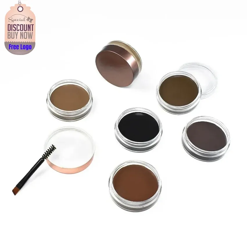 

Private Label 10colors Waterproof Eyebrow Pomade with Brush Long Lasting Natral Eyebrow Enhancer Cream Cosmetics Bulk Makeup