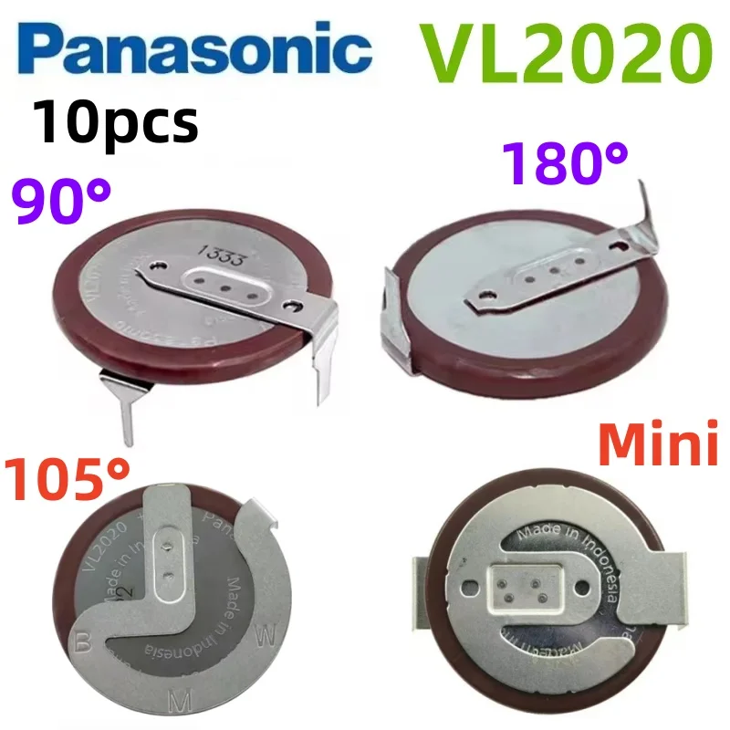 5pcs 10pcs Original Panasonic VL2020 2020 rechargeable battery Legs 90 degrees 105 degrees 180 degrees for BMW mini car key