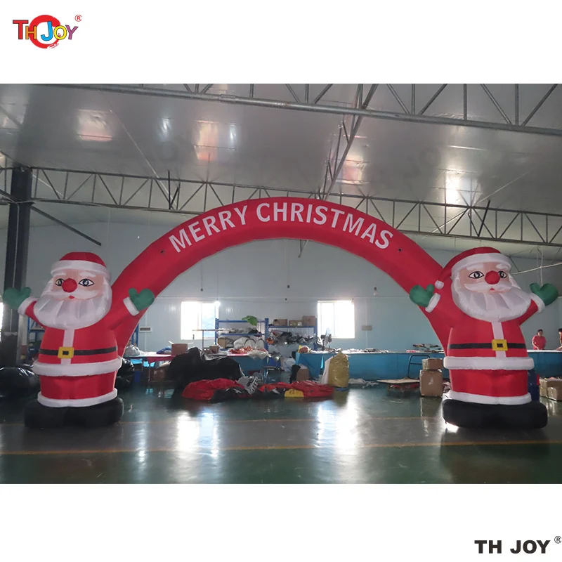 

Free Air shipping! Christmas decoration 8x4m inflatable Christmas arch with santa standing on side