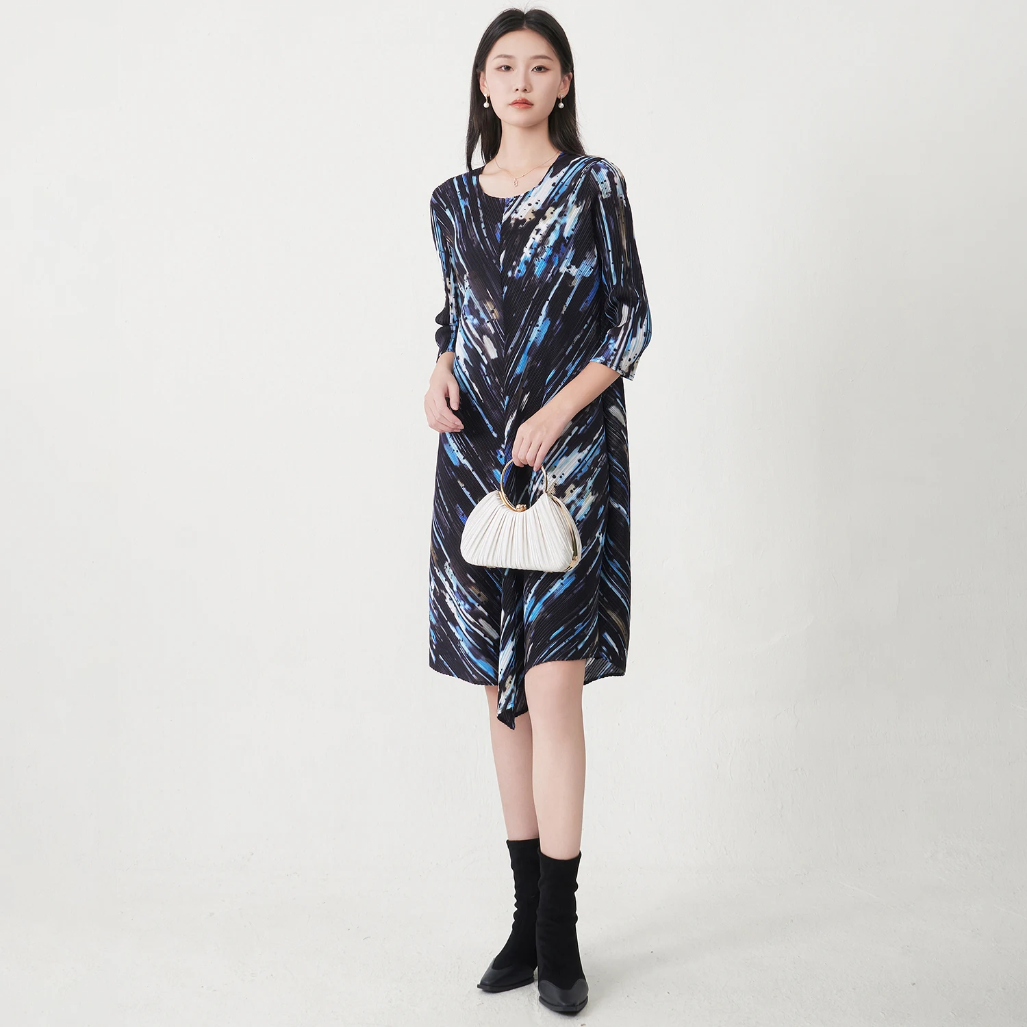 Commercio all'ingrosso del vestito irregolare dal vestito dalla stampa pieghettata del vestito di modo delle donne dei vestiti smocked all'ingrosso