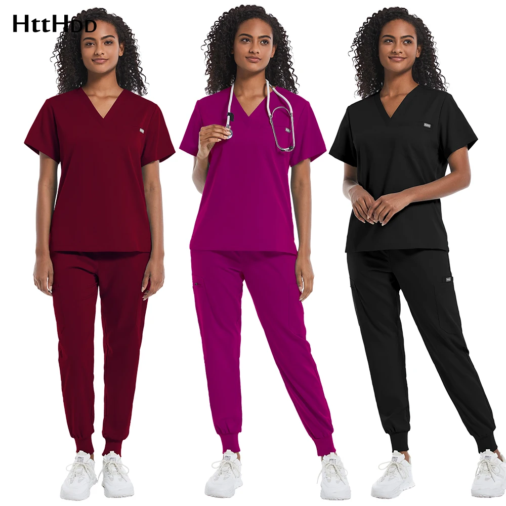 

Clinical Uniform Woman Scrub Sets Wholesale Hospital Nursing Doctor Nurse Medical Uniforms Set Unisex Spa Beauty Salon Uniform