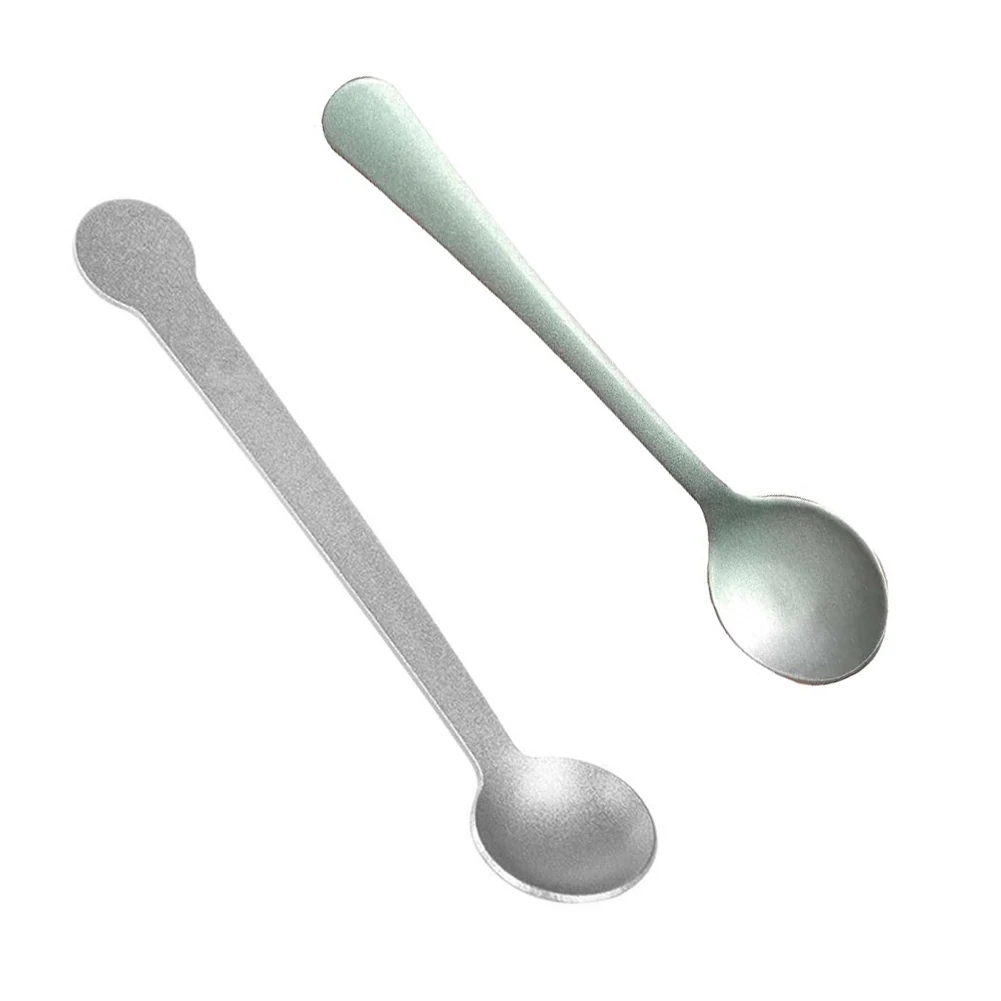Pure Titanium Spoon For Coffee And Seasoning Lightweight Rust-Resistant/ Utensil For Camping Hiking Kitchen Easy Clean 8.8cm