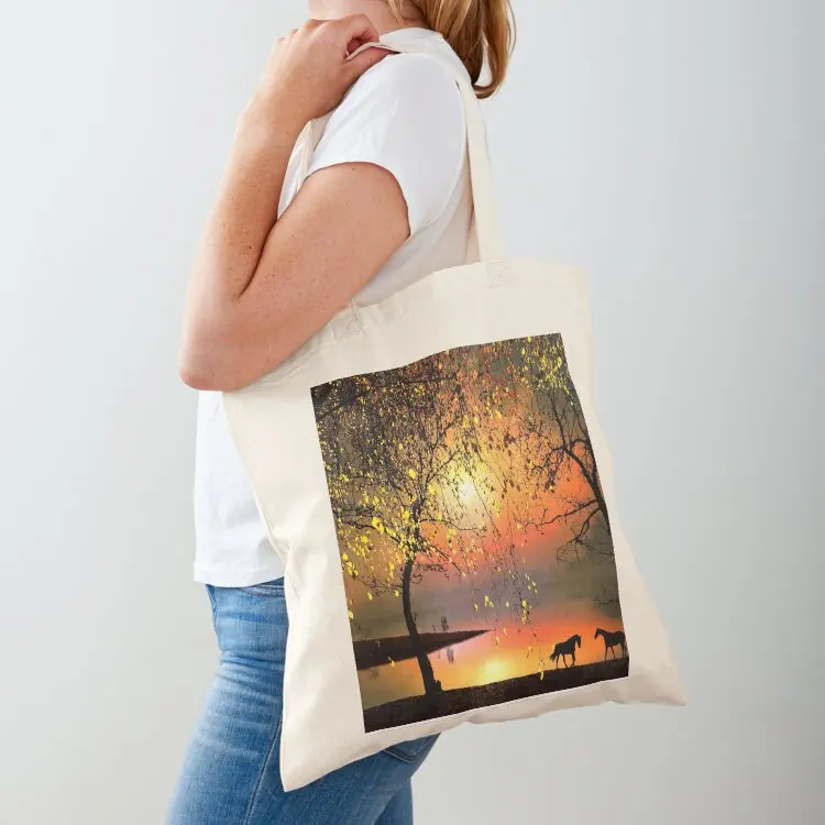 

At The Sunset Tote Bag reusable grocery bags canvas tote bag canvas tote bags cute pouch bag