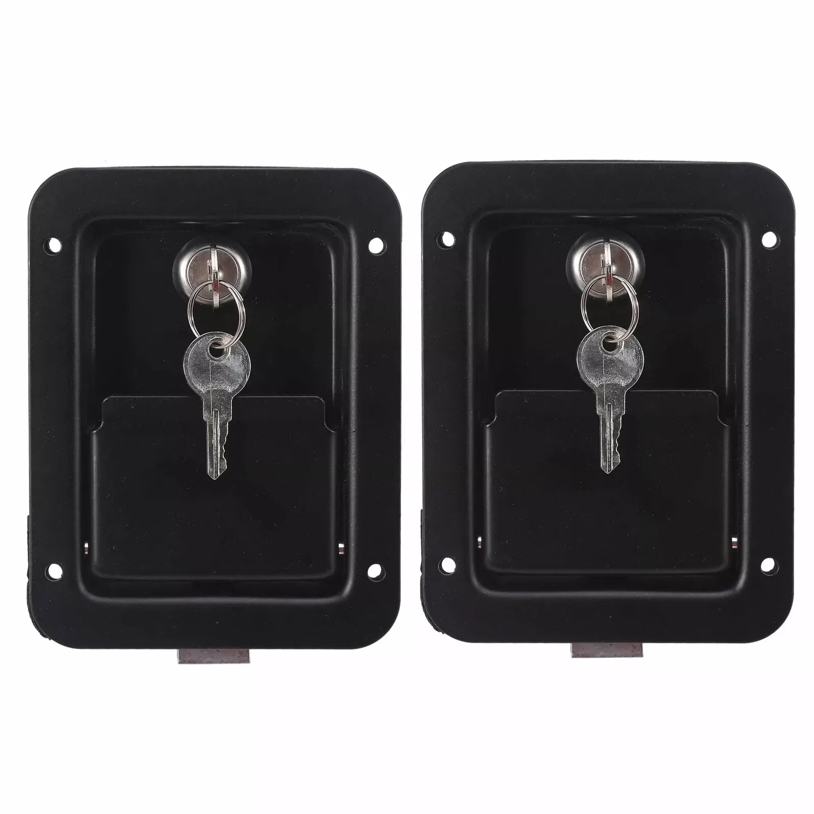 2Pcs Large Paddle Handle Lock Latch Black Powdercoated for Caravan Ute Truck Trailer RV Toolbox Door