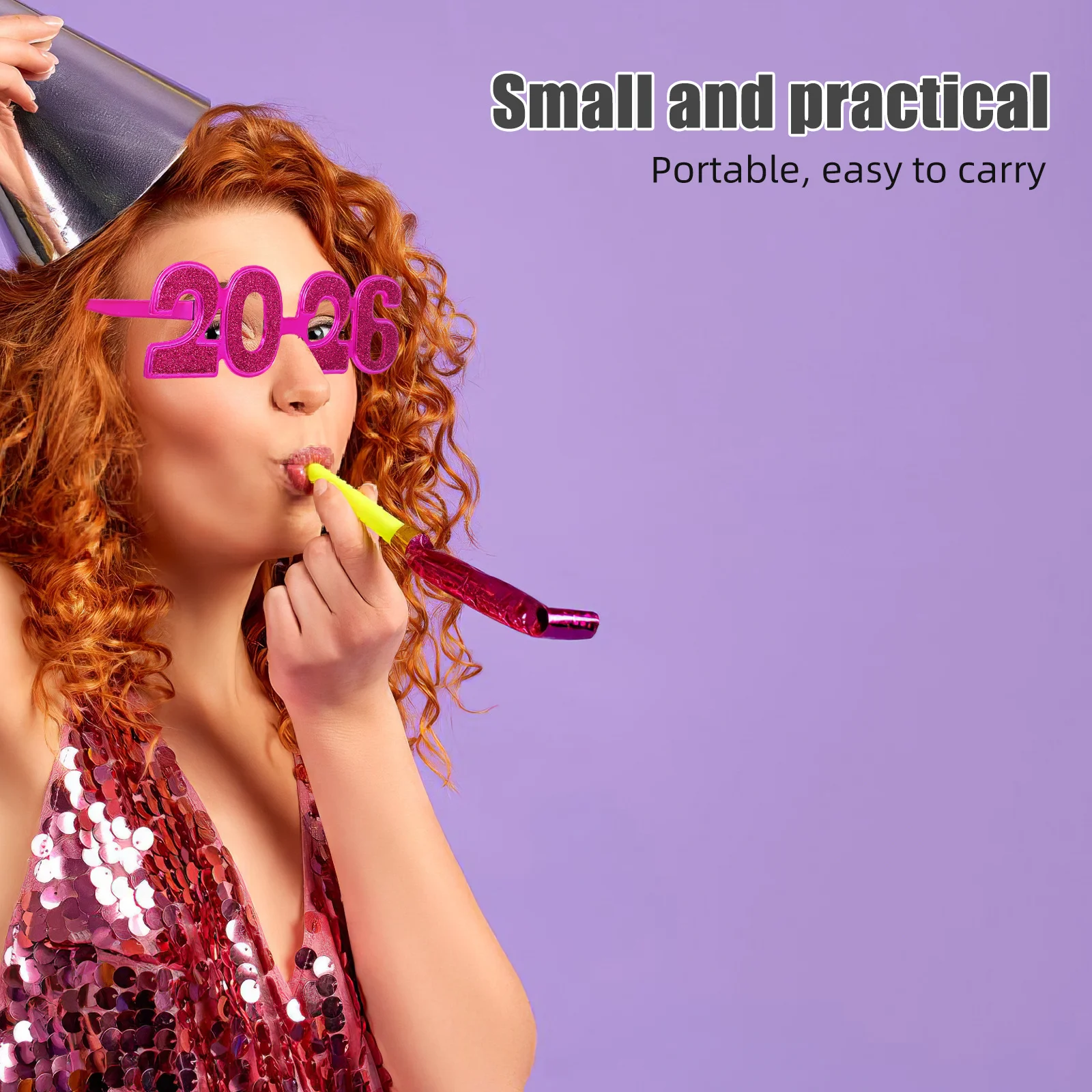 

4Pcs 2026 Party Glasses Glitter Eyeglasses Plastic for New Year Eve Graduation Birthday Photo Props Party Glasses