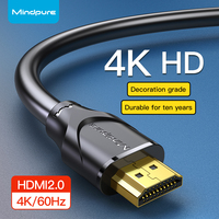 Mindpure High Speed HDMI Cable 4K/60Hz HDR 3D HDMI 2.0 Digital Audio Video Cable for Xiaomi Box PS4 Laptop TV Monitor Projectors