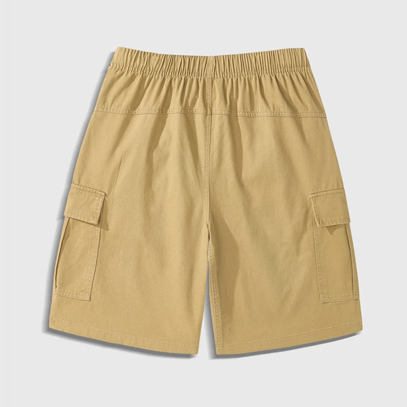 100% Cotton Men Casual Short Pants New Arrival 2026 Summer Simple Style Solid Color Loose Female Knee Length Shorts N153
