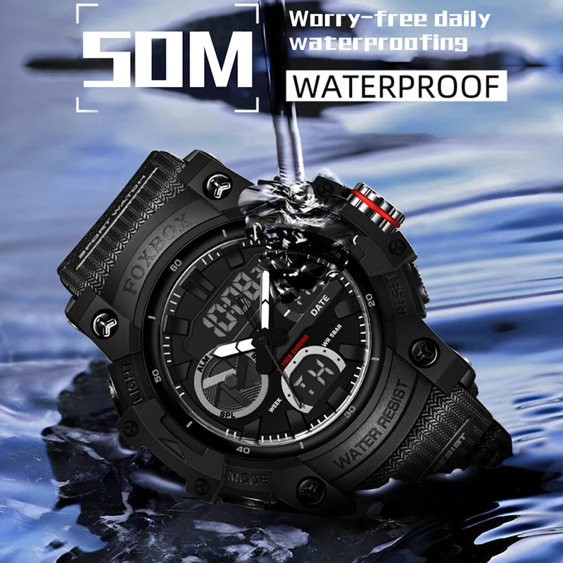 LIGE New Top Brand Men\'s Digital Watch Waterproof Sport Wristwatch for Men Military Electronic Watches High Quality Male Gifts