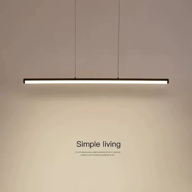 Modern Minimalista Alumínio LED Pendant Lamp, Long Strip, Pendurado Iluminação para Bar, Jantar, Sala de estar, Quarto, Decoração Luminárias