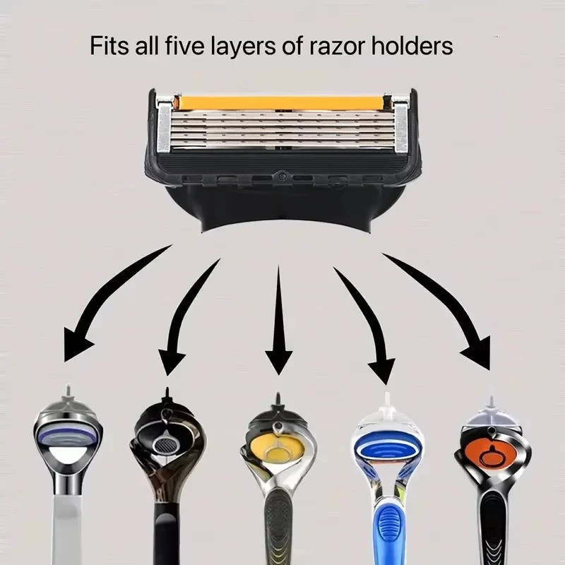 Xiaomi Shaving Razor Shaver Five Layer Blade Manual Razor Blade Men\'s Face Razor Vintage Beard Blade 8 Blade Razor Holder Sets