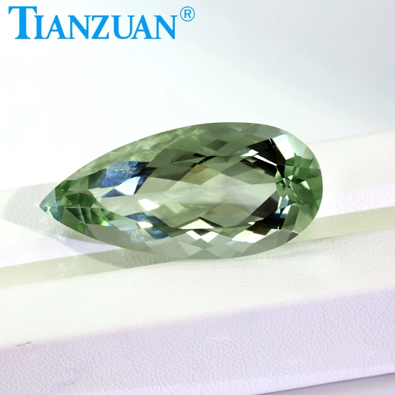 47.75ct Pear Shape Natural Green Quartz Light Green Color Loose Gem Stone with GTC Certificate