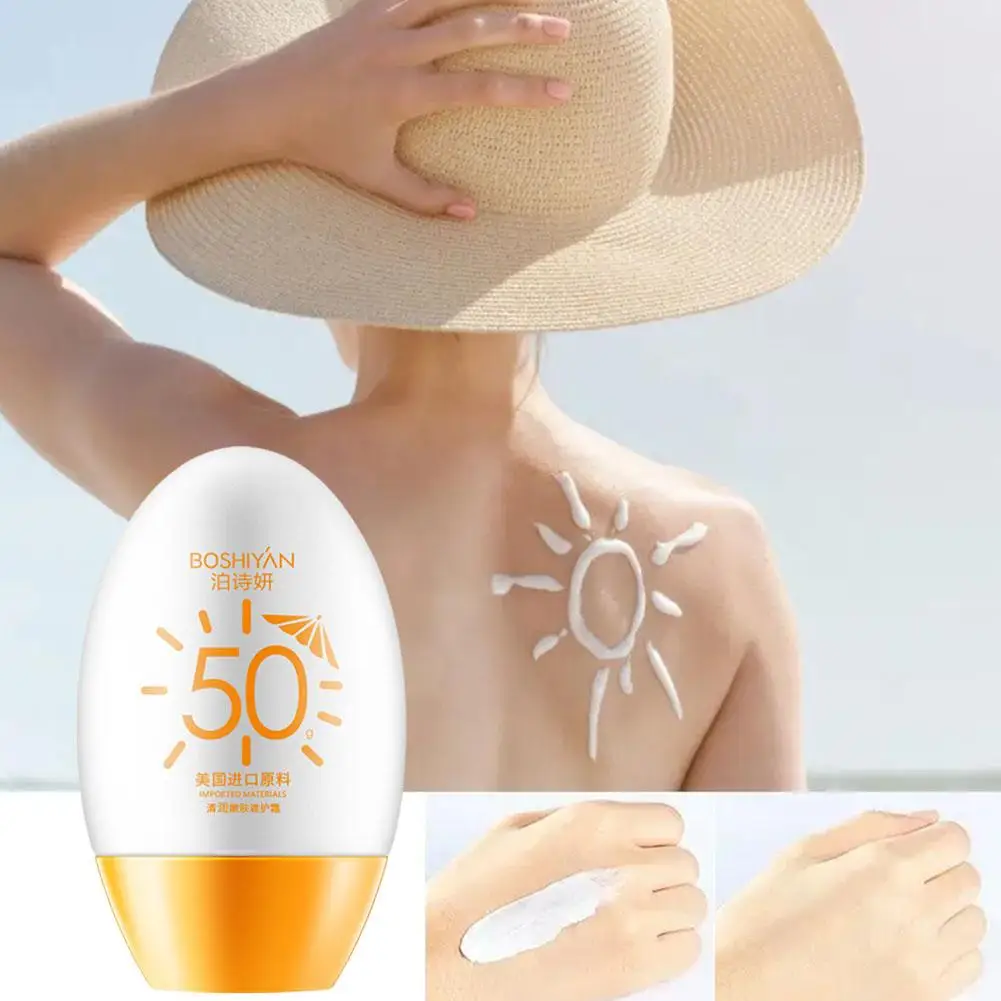 Mencerahkan tabir surya SPF 50 musim panas menyegarkan pelindung kulit tabir surya UV tubuh Perawatan anti krim pelembab memutihkan wajah matahari M3K0