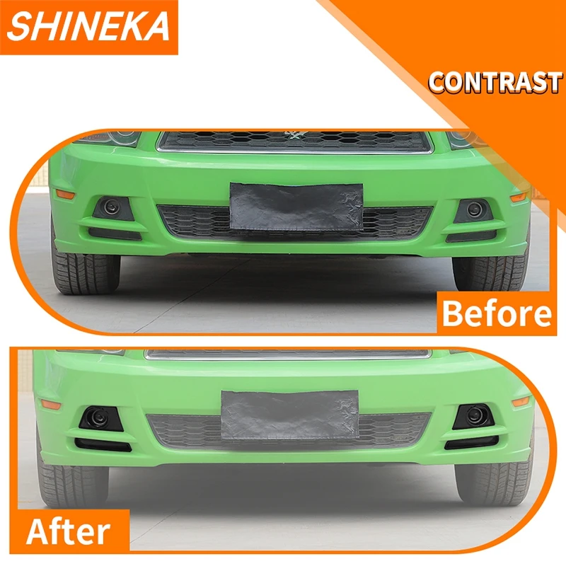 SHINEKA Car Front Fog Light Lamp Decoration Cover for Ford Mustang 2010 2011 2012 2013 2014 Foglamp Exterior Accessories