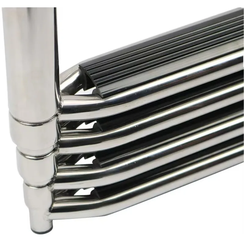 4 Steps Pontoon Boat Ladder Stainless Steel Folding Telescoping Inboard Ladder Heavy Duty Custom Swim Deck Ladder