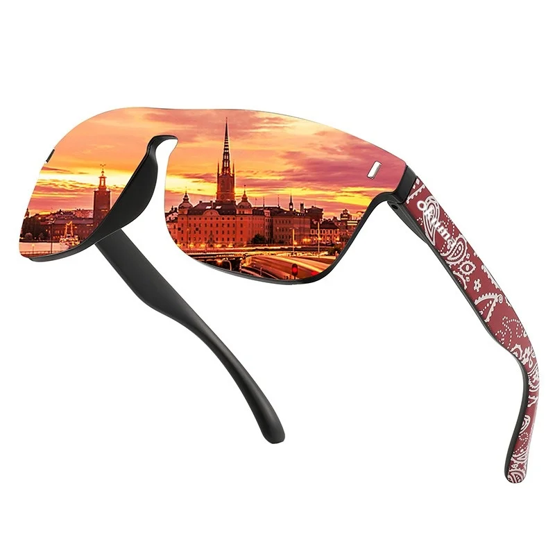 Okuma Neue Großrahmige Outdoor-Sport-Sonnenbrille UV400 Unisex Sonnenschutz Flash-Farbige Sonnenbrille Mode Polarisierte Einteilige Brille – Detail 3