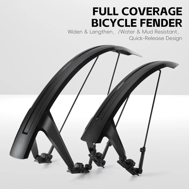 

New Bike Fenders Full Coverage Mudguards Streamline Design Dual Support Quick Release for Road Gravel Commuter Bicycle