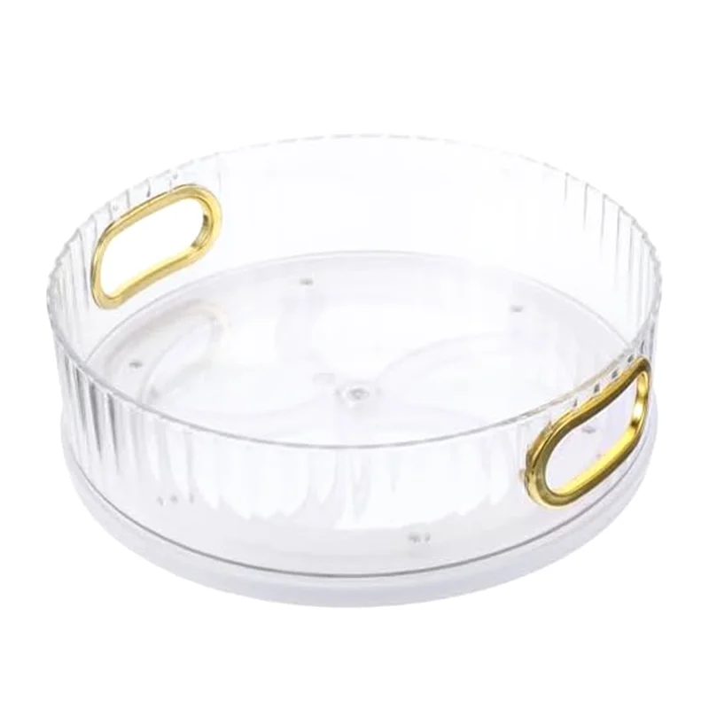 

-PQWN 1 PCS Perfume Tray 360 Rotating Makeup Organizer With Hand Round Clear Perfume Tray Decorative